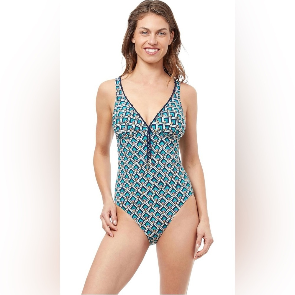 Profile by Gottex Women's Standard Masquerade V-Neck One Piece